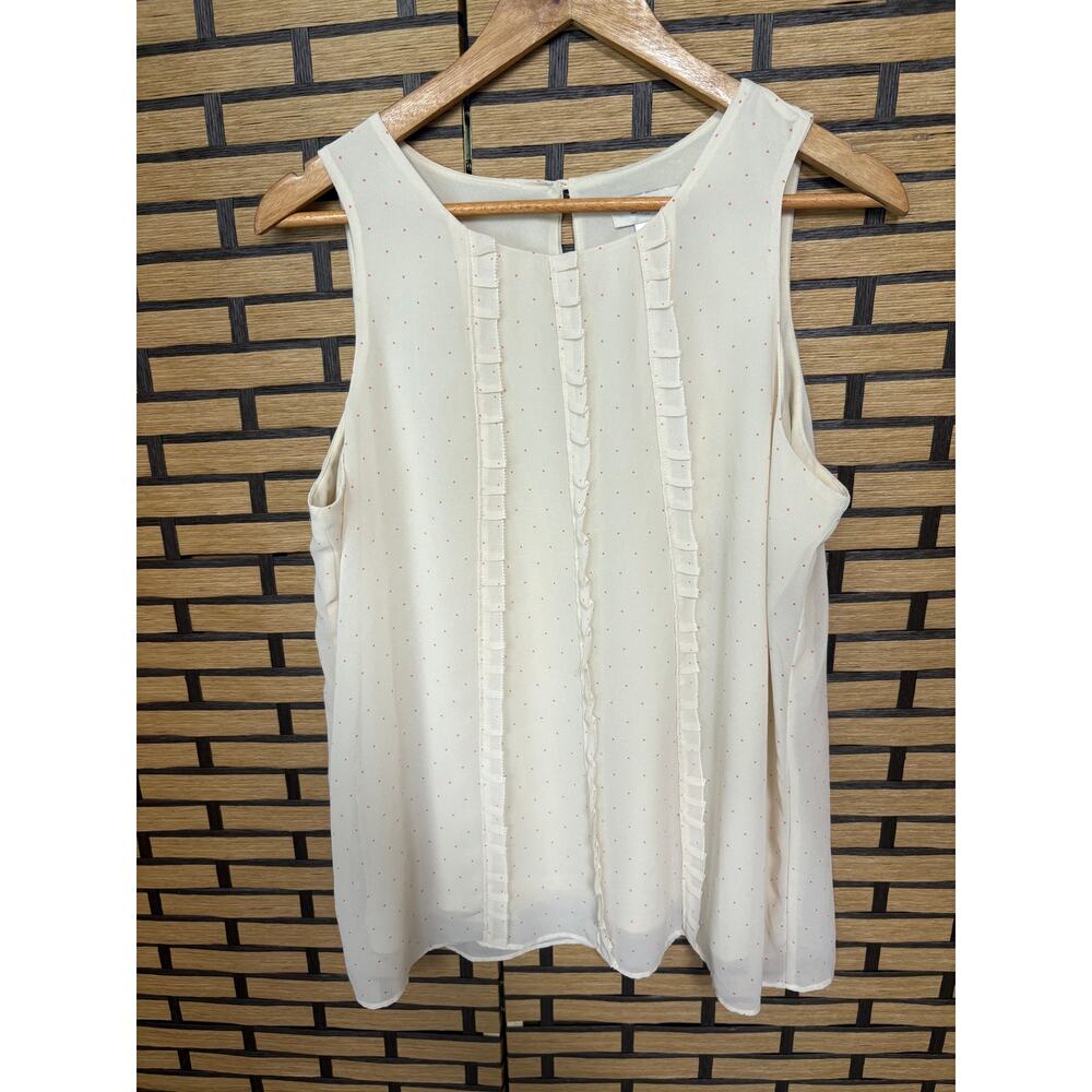 Loft Tan Polka Dot Tank Top Size Large
